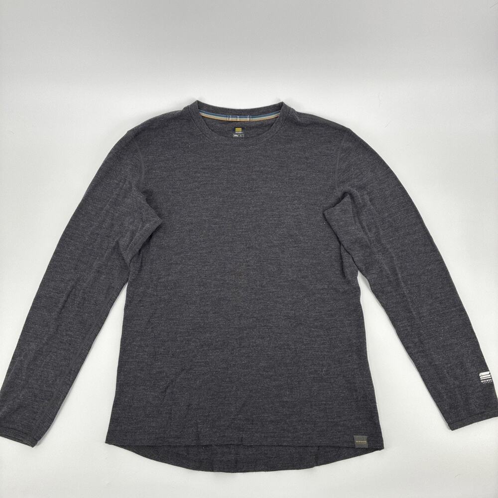 Meriwool 250g Base Layer Men Large Gray Merino Wool Soft Pullover Outdoors